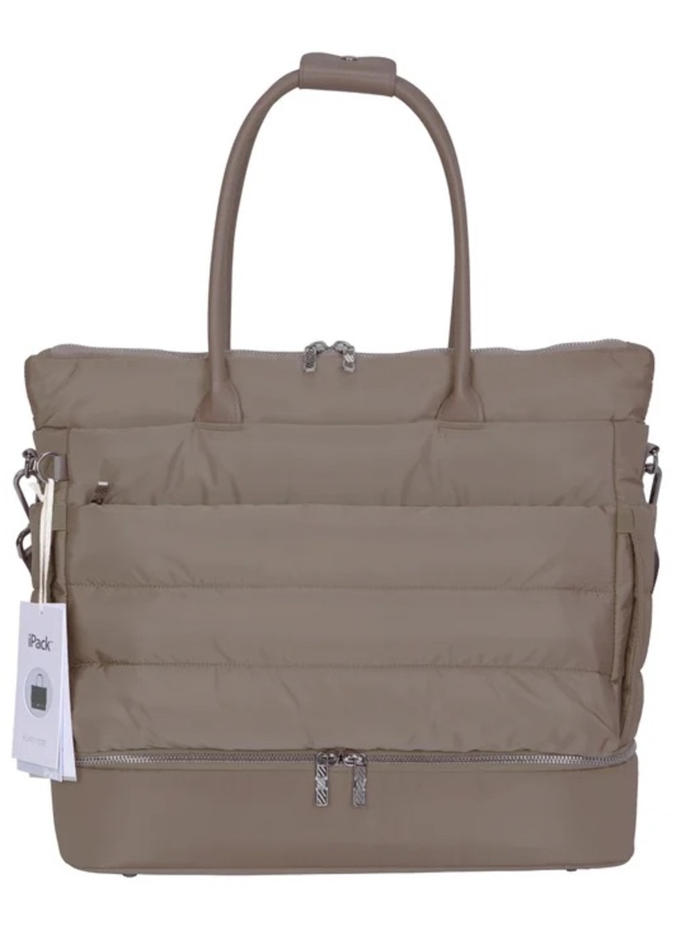 iPack Puffy Tote Bag, Tan, NWT